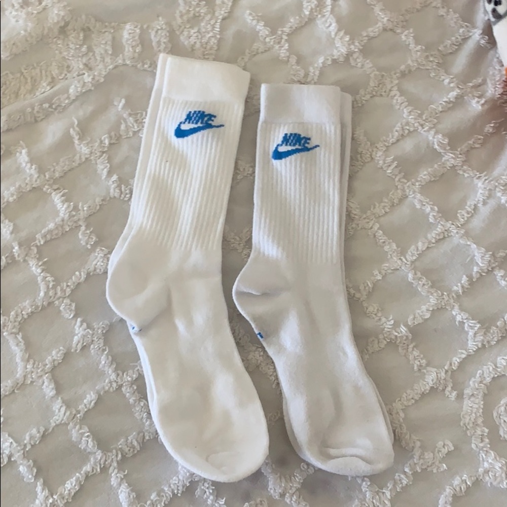 White Nike long socks